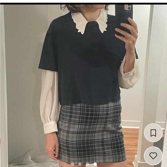 Vintage button up blouse with embroidered bow collar - Picture 4 of 4